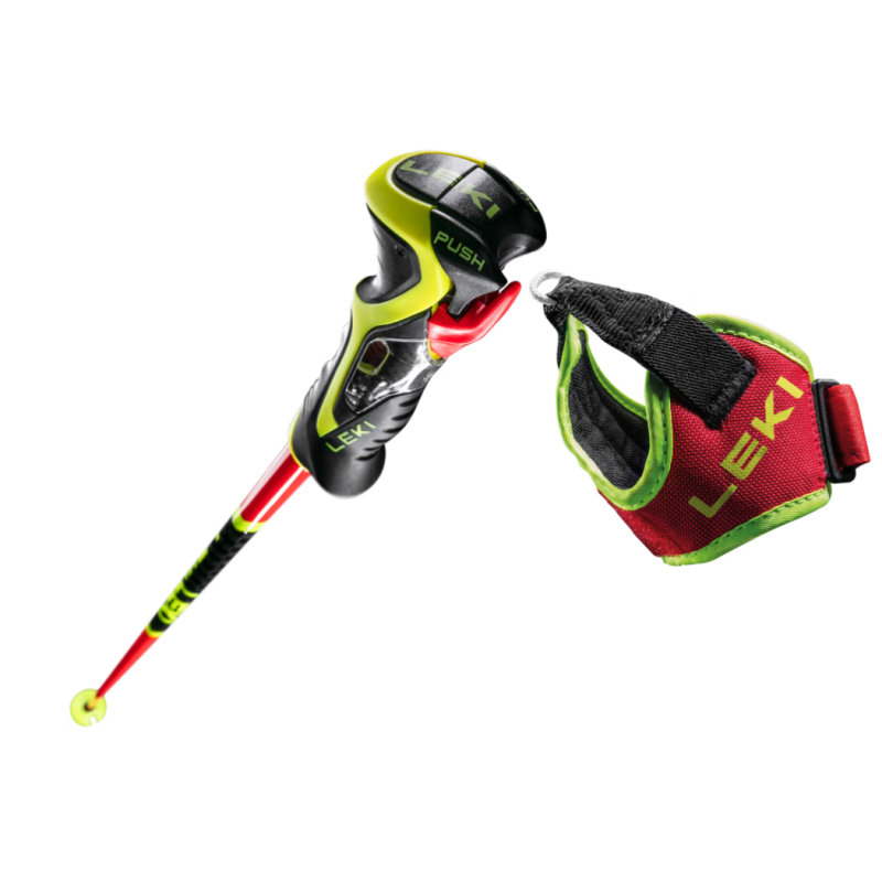 Smučarske palice LEKI WCR TBS SL 3D z aluminijem HTS 6.5, aerodinamično Airfoil obliko in Trigger 3D sistemom zagotavljajo maksimalno kontrolo, hitrost in udobje pri slalomu.