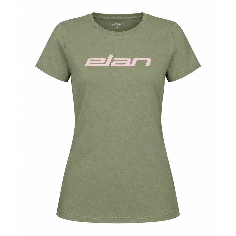 Women's short-sleeve T-shirt ELAN DEMO LGREEN made of organic cotton in light green color