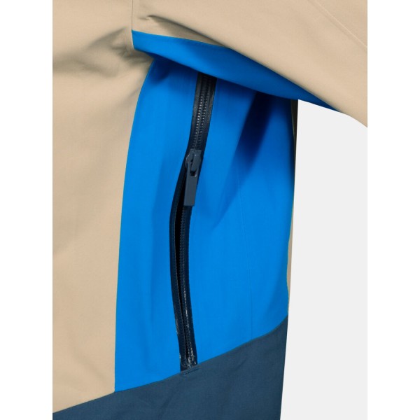 Halti Rizle 3L unisex smučarska jakna – 3-slojni DrymaxX® Nano material, vodoodpornost 25.000 mm, Primaloft® Thermo Fleece paneli in PFC-free obdelava. Tehnično vrhunska jakna za zahtevne smučarje.