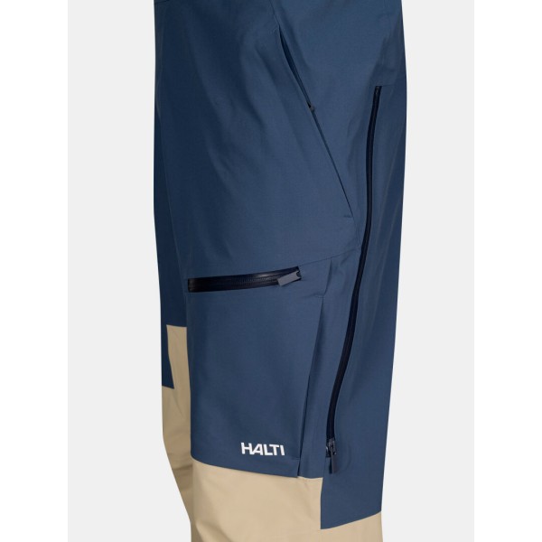 Unisex smučarske hlače Halti Rizle 3L Sargasso Sea Blue – vrhunska DrymaxX® Nano zaščita, vodoodpornost 25.000 mm in zračnost 20.000 g/m²/24h. Tehnično dovršene hlače za zahtevne smučarje.