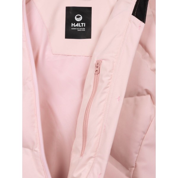 Topla in elegantna ženska smučarska puhovka Halti Nordic Black – brezšivna Microtherm® Arcty izolacija, vodoodporen material X-Welded in okolju prijazna izdelava. Idealna za hladne zimske dni in aktivno smučanje.