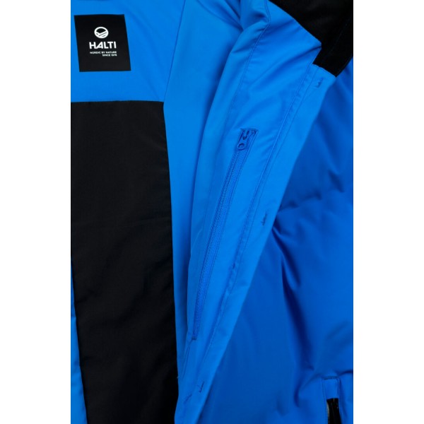 Topla in vodoodporna moška smučarska puhovka Halti Nordic – brezšivna Microtherm® Arcty izolacija, reciklirani materiali in elegantna zasnova. Idealna za mrzle zimske razmere in smučanje v vseh pogojih.