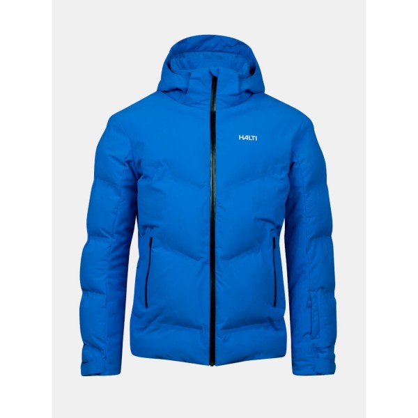 Topla in vodoodporna moška smučarska puhovka Halti Nordic – brezšivna Microtherm® Arcty izolacija, reciklirani materiali in elegantna zasnova. Idealna za mrzle zimske razmere in smučanje v vseh pogojih.