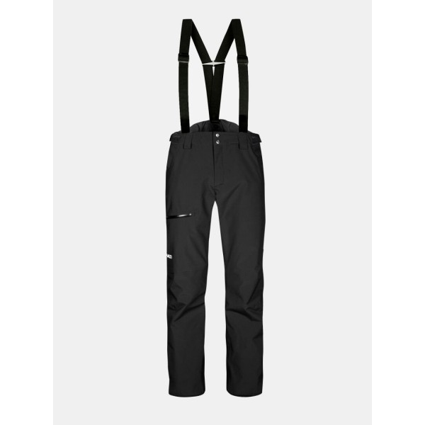 Moške smučarske hlače Halti Carvey M Black – tehnično dovršene hlače z vodoodpornostjo 15.000 mm, Microtherm® Dynamic izolacijo in ojačanimi zaključki. Udobje, toplota in vzdržljivost za vrhunsko smučanje.