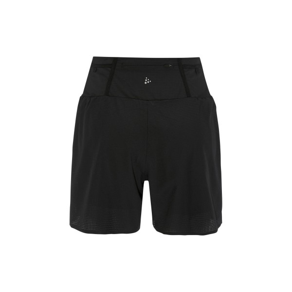 Profesionalne ženske trail kratke hlače CRAFT 2v1 za tek na dolge razdalje. Lahke, zračne in z žepi za gele. Na voljo v AS Sport Outlet.