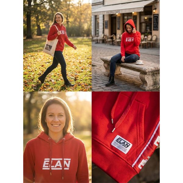 Ženski pulover ELAN W HOODIE RETRO RED