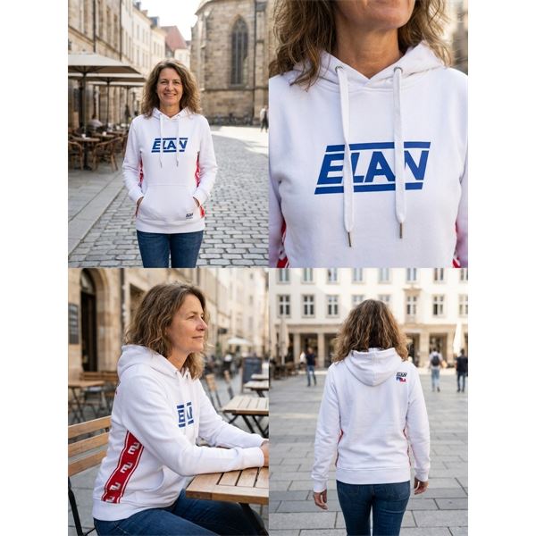 Ženski pulover ELAN RETRO HOODIE WHITE