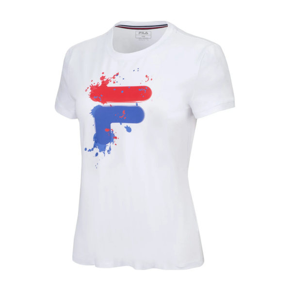 FILA Emelie kratka ženska majica bela – udobna majica za prosti čas s kratkimi rokavi in športno-elegantnim videzom.