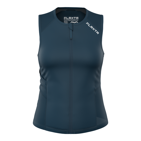 Ženska zaščita za hrbet FLAXTA Behold 2 zagotavlja popolno varnost, zračnost in gibljivost z napredno tehnologijo AVA. Certificirano po EN1621-2.