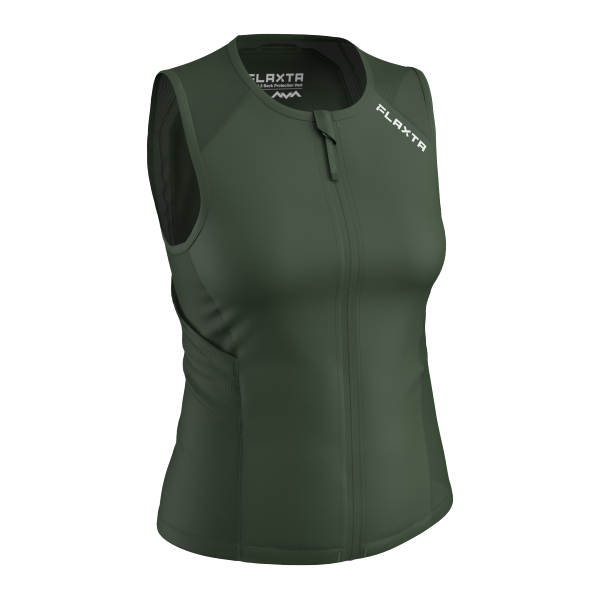 Ženska zaščita za hrbet FLAXTA Behold 2 zagotavlja popolno varnost, zračnost in gibljivost z napredno tehnologijo AVA. Certificirano po EN1621-2.