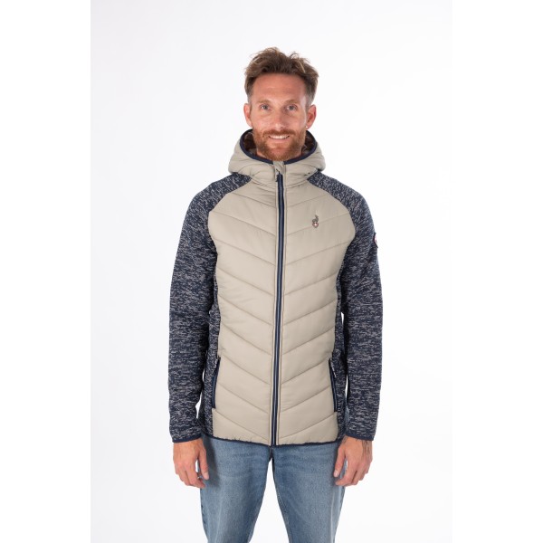 Topla moška hibridna jakna AULP Vikam z urbano zasnovo in kapuco. Idealna za smučanje, pohodništvo in vsakodnevno nošenje. AS Sport Outlet.