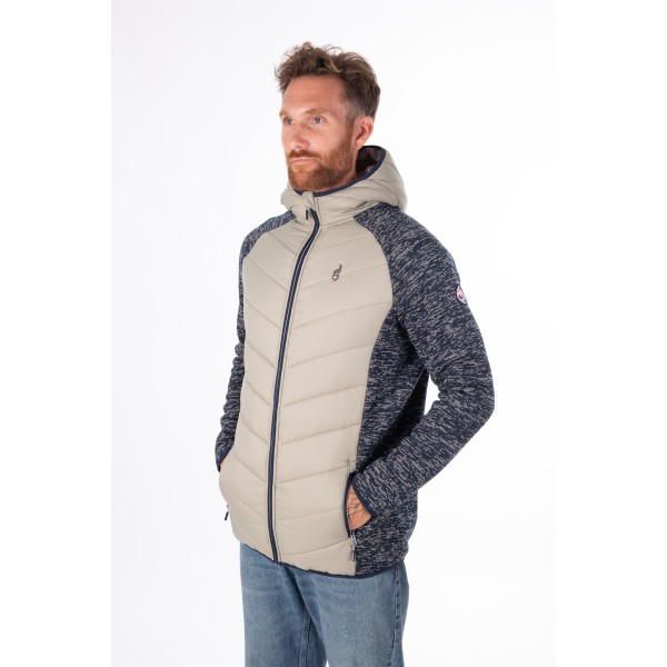 Topla moška hibridna jakna AULP Vikam z urbano zasnovo in kapuco. Idealna za smučanje, pohodništvo in vsakodnevno nošenje. AS Sport Outlet.