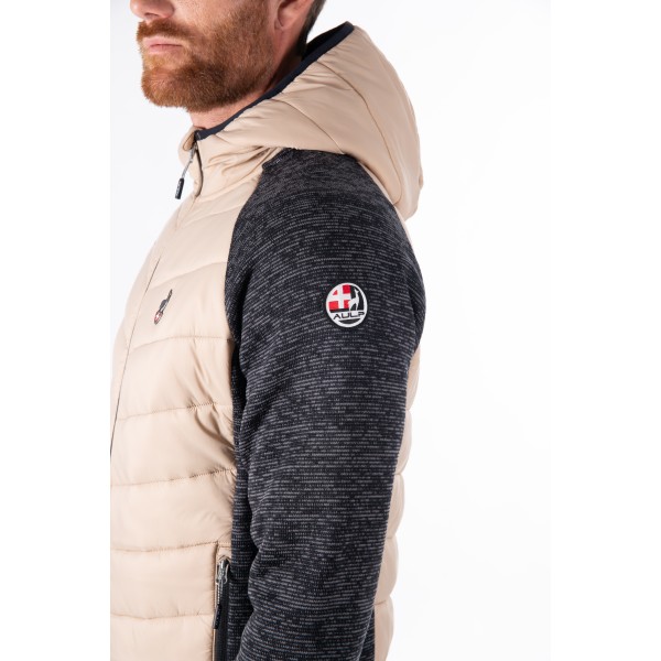 Topla moška hibridna jakna AULP Vikam z urbano zasnovo in kapuco. Idealna za smučanje, pohodništvo in vsakodnevno nošenje. AS Sport Outlet.