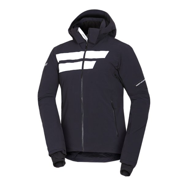 Moška smučarska jakna NORTHFINDER VALERIO ponuja 10K/10K vodoodporno zaščito, toplo izolacijo PrimaLoft® Eco Black in PFC-free obdelavo. Snežni pas, snemljiva 3D kapuca in vodoodporne YKK® zadrge za brezskrbne dni na snegu.