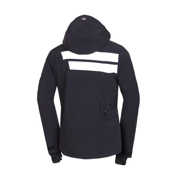 Moška smučarska jakna NORTHFINDER VALERIO ponuja 10K/10K vodoodporno zaščito, toplo izolacijo PrimaLoft® Eco Black in PFC-free obdelavo. Snežni pas, snemljiva 3D kapuca in vodoodporne YKK® zadrge za brezskrbne dni na snegu.