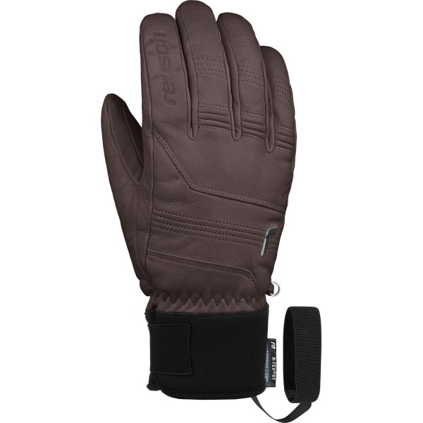 The REUSCH HIGHLAND R-TEX® XT DK. BROWN men's ski gloves are made specifically for top skiers. This style of gloves made from full leather is approved for use in uninhabited ski areas.