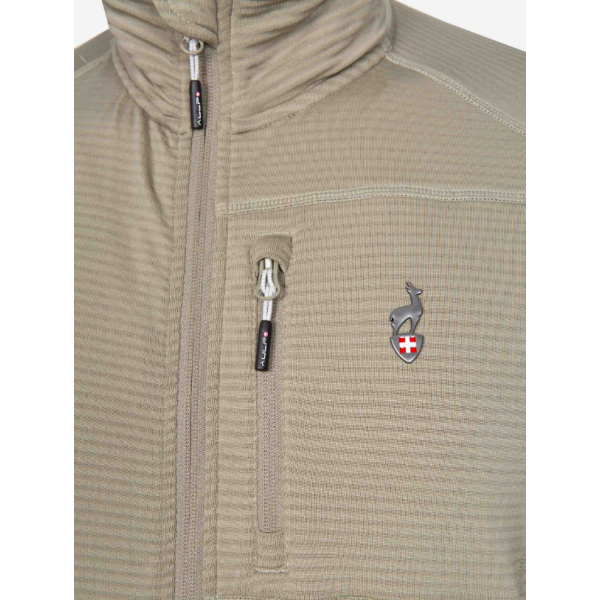 Lahek moški midlayer AULP Tobey Light v kaki barvi nudi toploto, zračnost in udobje za pohodništvo, šport in prosti čas. Odlična izbira za vse sezone.