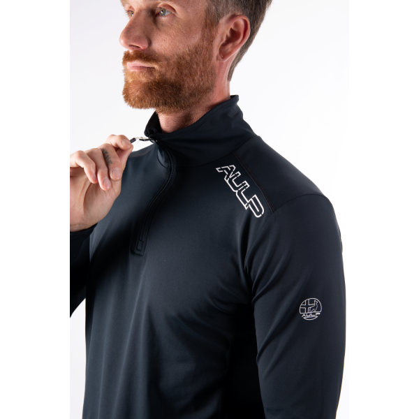 AULP COREY BLACK moški tehnični puli – izjemna toplota, elastičnost in udobje za smučanje in outdoor aktivnosti. Naroči zdaj v AS Sport Outlet!