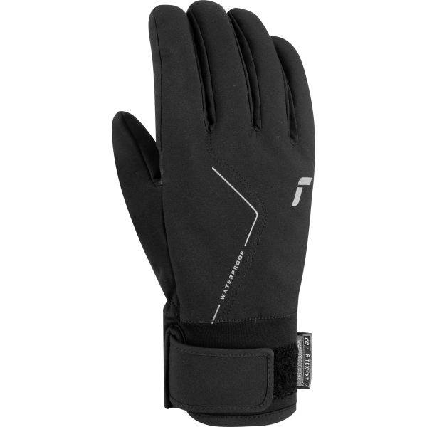 Waterproof softshell gloves with a snug cuff, reinforced palm, and hook and loop fastener for adjustable fit. Now also featuring a special insert on the index finger that allows for the use of mobile devices.