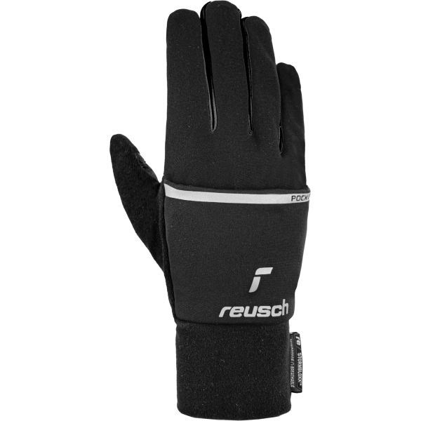 Ta raztegljiva in lahka flis rokavica, ki vključuje zložljivo, popolnoma vetroodporno kapuco na hrbtni strani, je opremljena s silikonskim potiskom na dlani.