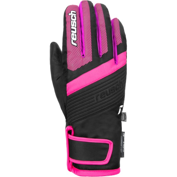 Children's ski gloves Reusch Duke R-Tex® XT Jr. BK/Pink Glo are classic Reusch gloves equipped with a waterproof membrane that keeps hands dry and protected from moisture.