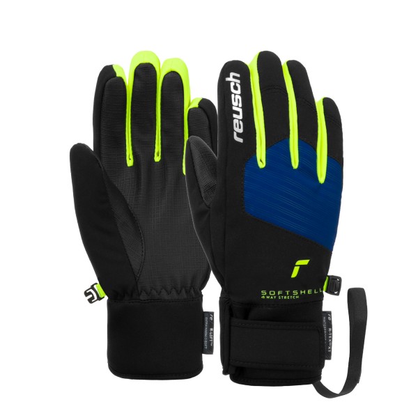 The Reusch Simon R-Tex® XT Jr. children's ski gloves in a vibrant design are extremely warm, waterproof, and breathable. The soft softshell upper makes the gloves comfortable and lightweight.