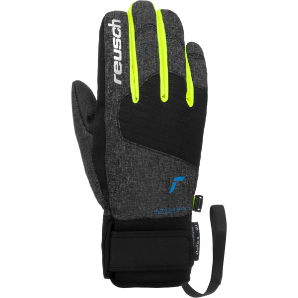 The Reusch Simon R-Tex® XT Jr. children's ski gloves in a vibrant design are extremely warm, waterproof, and breathable. The soft softshell upper makes the gloves comfortable and lightweight.