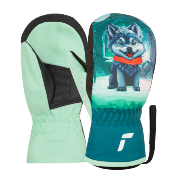 Prikupne otroške smučarske rokavice Reusch Scottie Mitten s kužkom. Tople, vodoodbojne in udobne palčnike za brezskrbno igro na snegu. AS Sport Outlet.