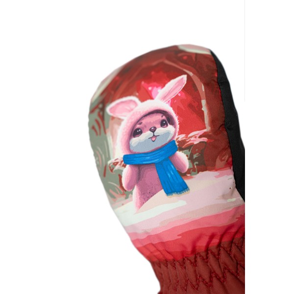 Prikupne otroške smučarske rokavice Reusch Scottie Mitten z zajčkom. Tople, vodoodbojne in udobne palčnike za brezskrbno igro na snegu. AS Sport Outlet.