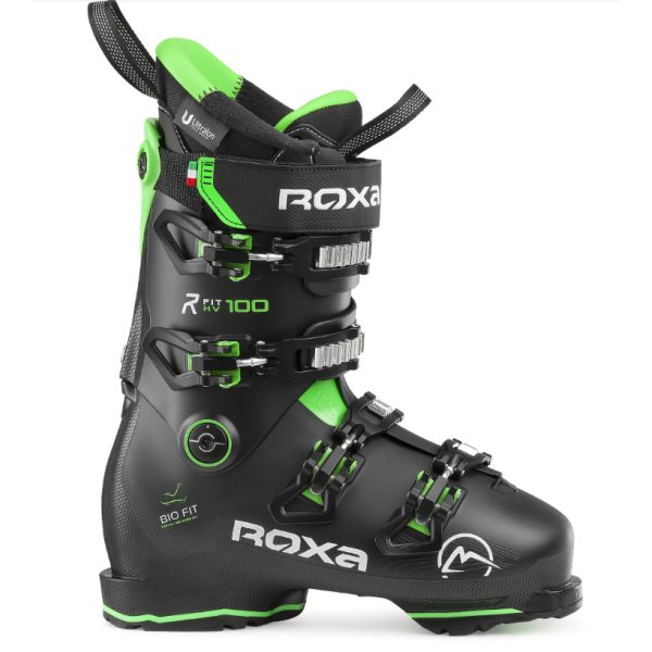 The ROXA RFIT PRO 100 men's ski boots are designed for athletic skiers at the All Mountain level who seek comfort and control in a boot that will comfortably fit a wide range of foot shapes.