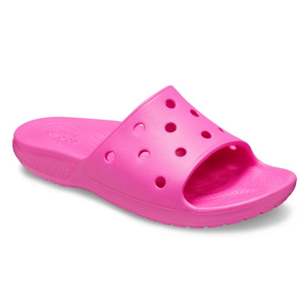 Crocs Classic Slide Kids 206396 so lahki in udobni otroški natikači, zasnovani za enostavno obuvanje in celodnevno igro. Izdelani iz Croslite™ materiala zagotavljajo mehko blaženje, vodoodpornost in hitro sušenje, zato so idealni za plažo, bazen, vrt ali vsakodnevno sproščeno nošenje.