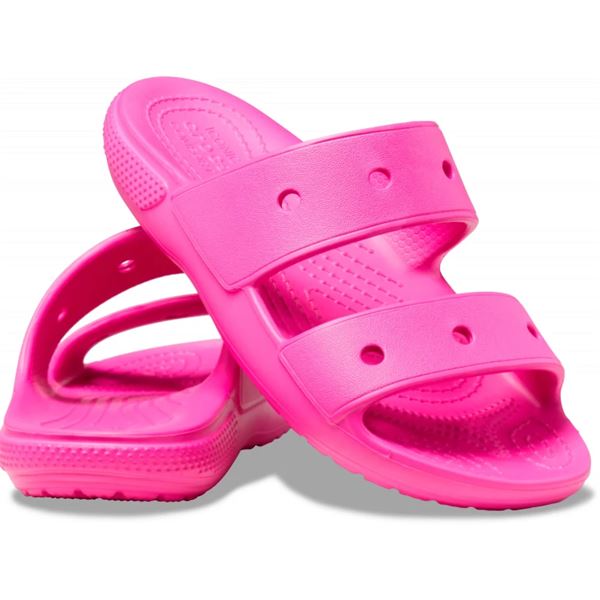 Otroški Crocs Classic Sandal 207536 so prikazani kot lahki in praktični sandali z značilnim preprostim Crocs dizajnom. Model ima dva nastavljiva paščka, ki omogočata varno in prilagodljivo prileganje otroškemu stopalu.