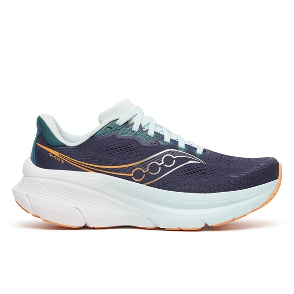 Ženske tekaške superge Saucony Guide 19 z blaženjem PWRRUN in tehnologijo CenterPath za stabilen, udoben in zanesljiv vsakodnevni tek.