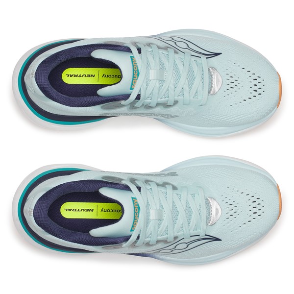 Vsestranske ženske tekaške superge Saucony Ride 19 z mehkim in odzivnim blaženjem PWRRUN  za vsakodnevni cestni tek.