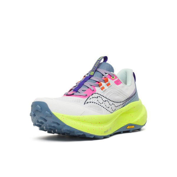 Ženske trail superge Saucony Xodus Ultra 4 z maksimalnim blaženjem PWRRUN PB in Vibram oprijemom. Popolne za trail tek, dolge razdalje in zahtevne terene. Odkrij udobje brez kompromisov.