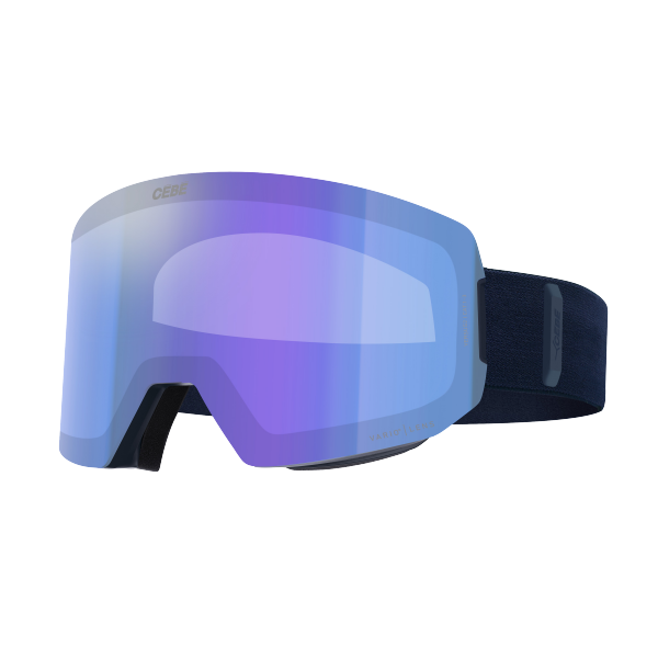 Advanced CÉBÉ Versus 2 Vario (Cat. 1–3) photochromic ski goggles with a frameless design and wide field of vision. Excellent visibility in all lighting conditions – AS Sport Outlet.