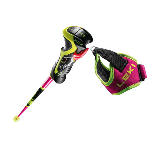 Smučarske palice LEKI WCR TBS SL 3D z aluminijem HTS 6.5, aerodinamično Airfoil obliko in Trigger 3D sistemom zagotavljajo maksimalno kontrolo, hitrost in udobje pri slalomu.