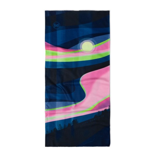 Topla in raztegljiva BUFF® tuba Larto Navy nudi zaščito pred soncem, vetrom in mrazom. Idealna za tek, smučanje, pohodništvo in outdoor aktivnosti.