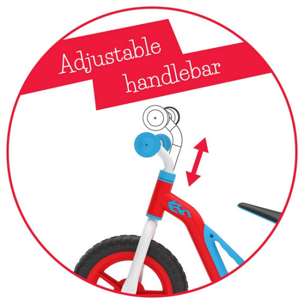 Charlie je  zelo lahek poganjalec z EVA gumami, odpornimi na predrtje. Z visokokakovostnim kovinskim okvirjem tehta samo 2,5 kg. Kot nalašč za trening motoričnih spretnosti vašega malčka, za ravnotežje in za učenje krmiljenja.