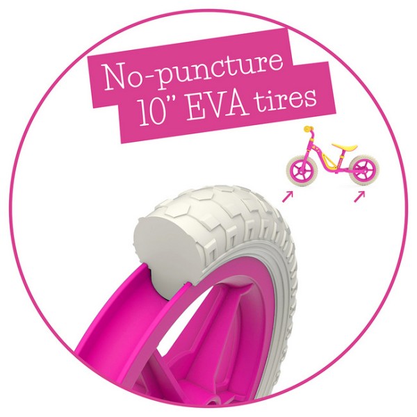 Charlie je  zelo lahek poganjalec z EVA gumami, odpornimi na predrtje. Z visokokakovostnim kovinskim okvirjem tehta samo 2,5 kg. Kot nalašč za trening motoričnih spretnosti vašega malčka, za ravnotežje in za učenje krmiljenja. 