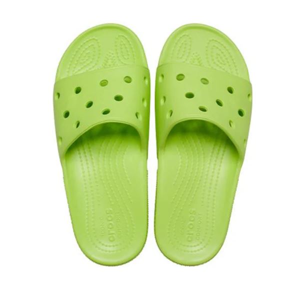 Crocs Classic Slide 206121 unisex natikači z lahkim Croslite™ podplatom za vsakodnevno udobje in sproščeno poletno nošenje.