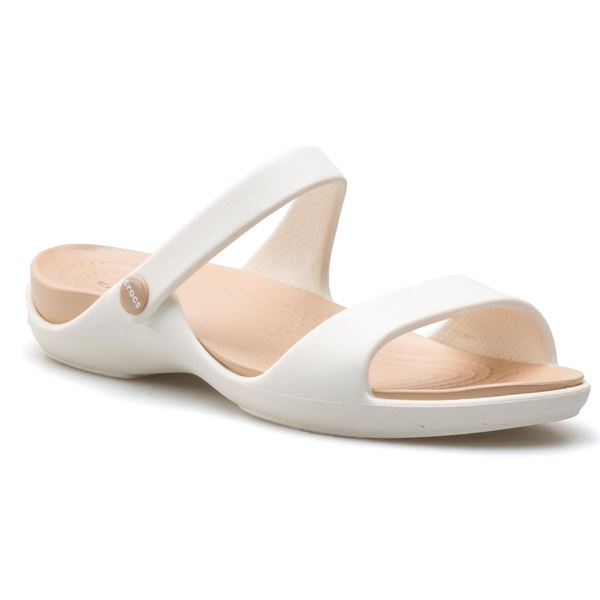Ženski sandali Crocs Cleo V 204268 z minimalističnimi elegantnimi paščki, lahkotno zasnovo in udobnim podplatom za sproščene poletne dni.