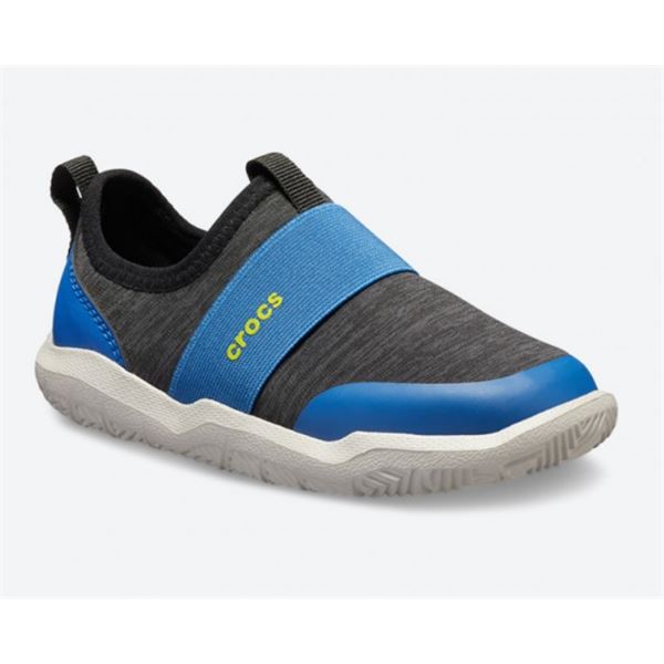 Otroški čevlji Crocs Swiftwater Easy On HTHR Shoe Kids 205363 z lahkotno športno zasnovo, zračnimi materiali in enostavnim obuvanjem za aktivne vsakodnevne aktivnosti.