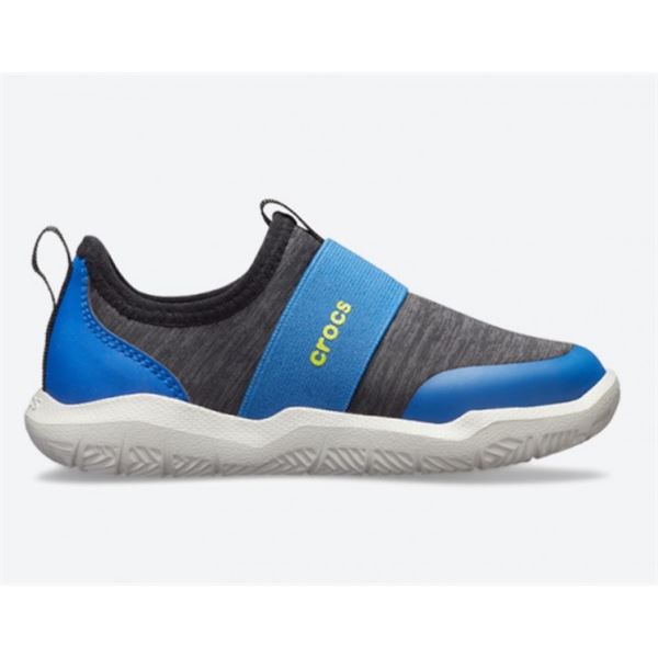 Otroški čevlji Crocs Swiftwater Easy On HTHR Shoe Kids 205363 z lahkotno športno zasnovo, zračnimi materiali in enostavnim obuvanjem za aktivne vsakodnevne aktivnosti.