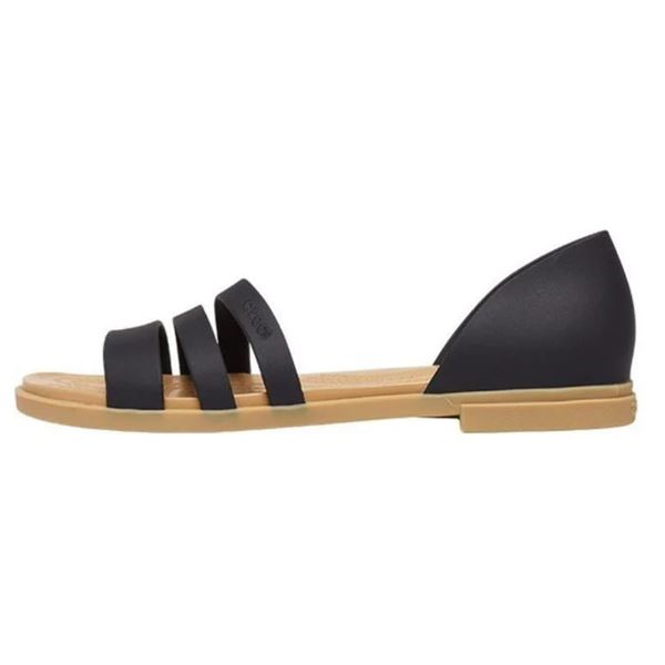 Ženski Crocs Tulum Open Flat W 206109 sandali z elegantnim minimalističnim dizajnom, mehkim Croslite™ podplatom in zračnim odprtim sprednjim delom za poletno udobje.