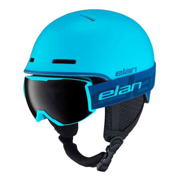 Otroška smučarska čelada in očala Elan Twist Set Blue z lahko in-mold konstrukcijo, sistemom Jr. Fit in pasivnim prezračevanjem. Popoln komplet za varno smuko otrok.