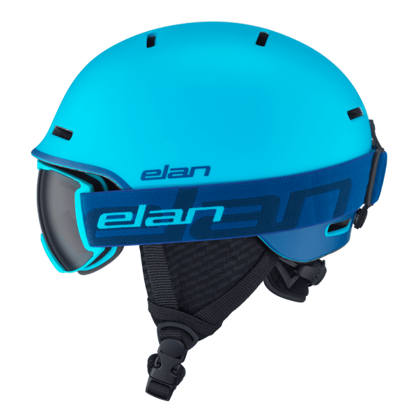 Otroška smučarska čelada in očala Elan Twist Set Blue z lahko in-mold konstrukcijo, sistemom Jr. Fit in pasivnim prezračevanjem. Popoln komplet za varno smuko otrok.