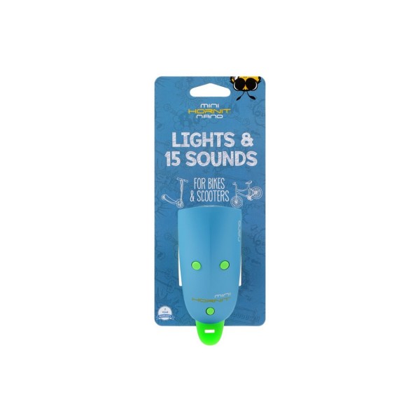 Mini Hornit NANO je najbolj zabaven majhen dodatek za kolesa in skiroje, ki je luč in zvonec v enem!

V štirih različnih barvnih kombinacijah. Preprosto se pritrdi na vsak poganjalec, skiro ali kolo. Opremljen s 15 zvoki in 3 načini nastavitve luči.
