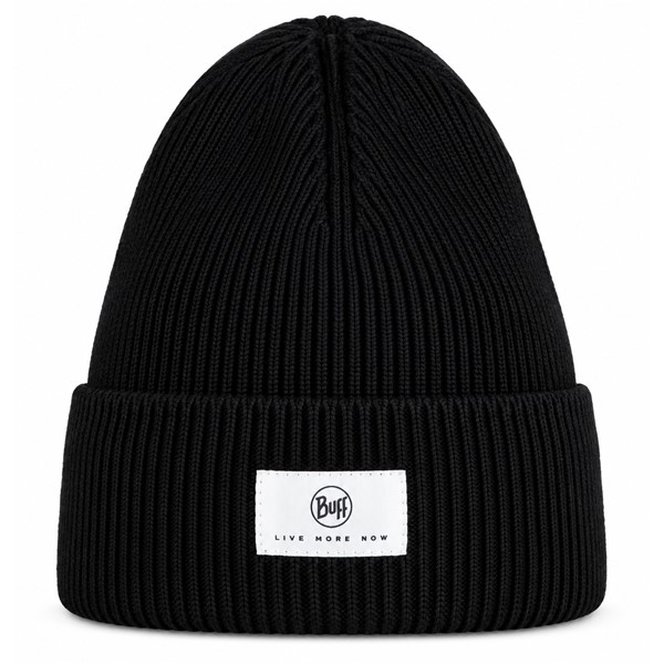 Originalna črna pletena kapa BUFF® Knitted Beanie Drisk Black iz 100 % organskega bombaža. Mehka, zračna in udobna kapa v klasični črni barvi, primerna za jesenske sprehode, milejše zimske dni in vsakodnevno uporabo.