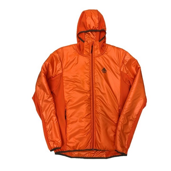 In this hybrid jacket with a hood, you get the warmth you need during winter hikes. The main fabric is filled with warm insulation to keep you well protected from the cold, while both sides, the lining, and the hood.